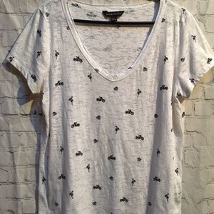 Rock & Republic Burnout Motorcycle and Roses Shirt